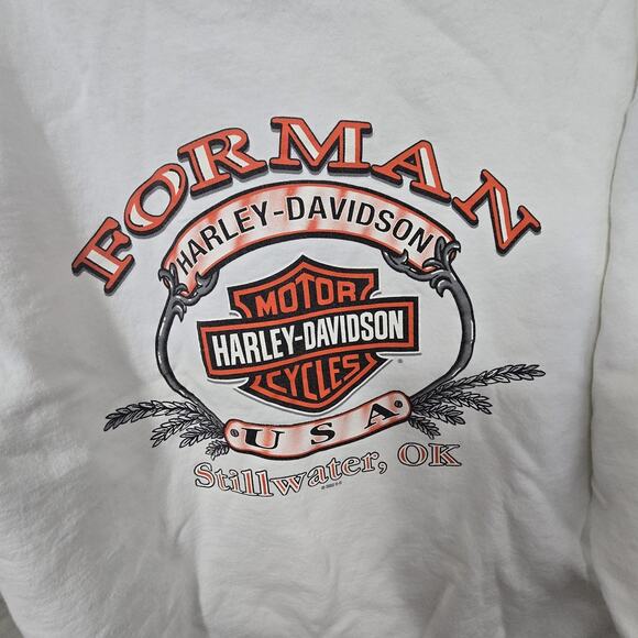 Harley Davidson Motorcycles ForMan White Hoodie Sz ( see the measurements) - Picture 5 of 9